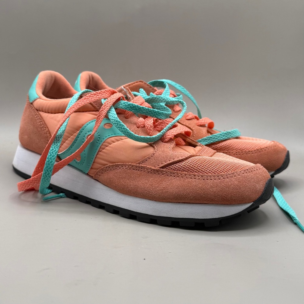 Saucony Jazz Original Sneakers Womens 9 Retro Low Top Peach Teal S60368-125